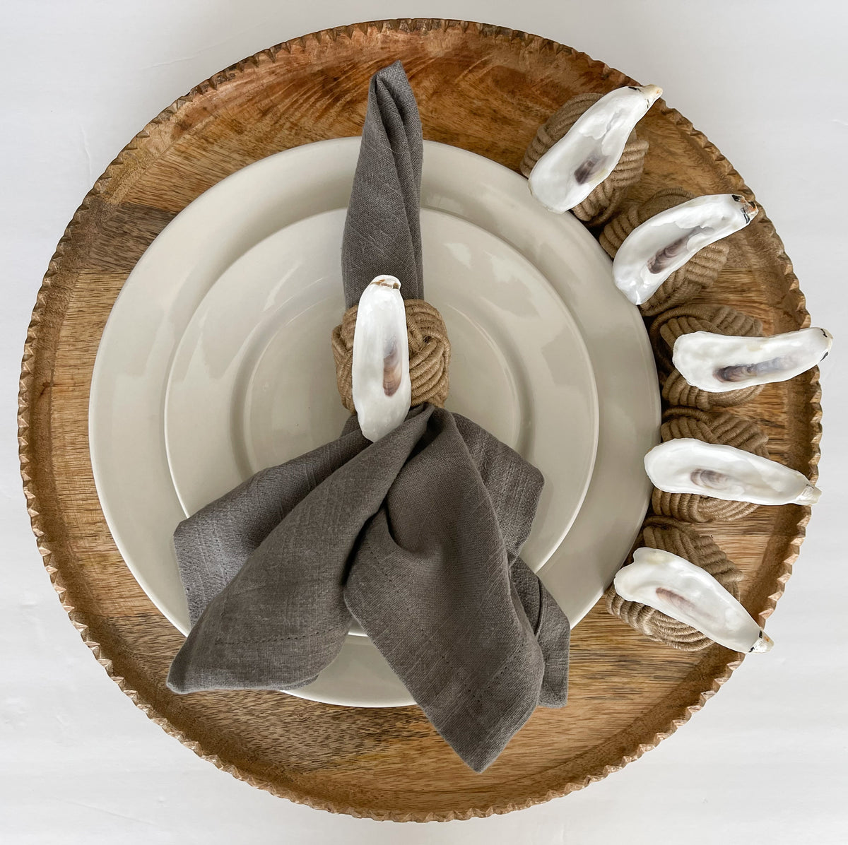 Oyster Shell Napkin Rings-Set of 4-Natural – The High Cotton Collection